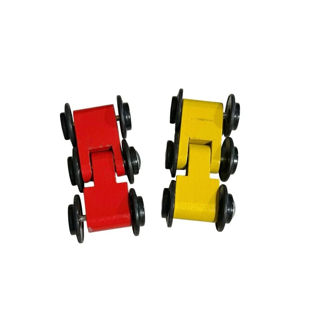 Land Of Nod Large Ramp Racer with 2 Wood Cars for Toddlers Kids Fast Track Rare